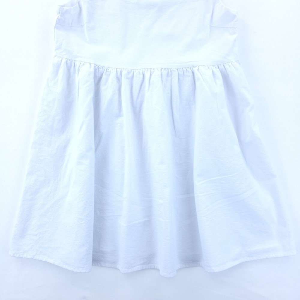 Nasty Gal Women Mini Dress Babydoll Sz 8 White Ruffle Strap Square Neck Sundress - Picture 5 of 9